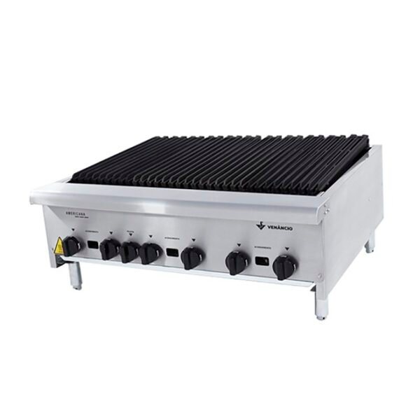 Charbroiler Americano A Gás Venâncio CGG60 Inox Grelha Ferro Fundido