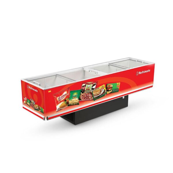 Expositor Ilha Congelados Plus Vidro Reto 3,00m Eip 3000 Vr – Refrimate Vermelho 220V