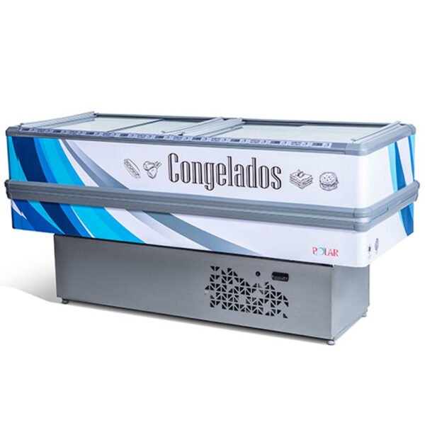 Expositor ilha de congelados vidro reto 2 metros branco – 110v